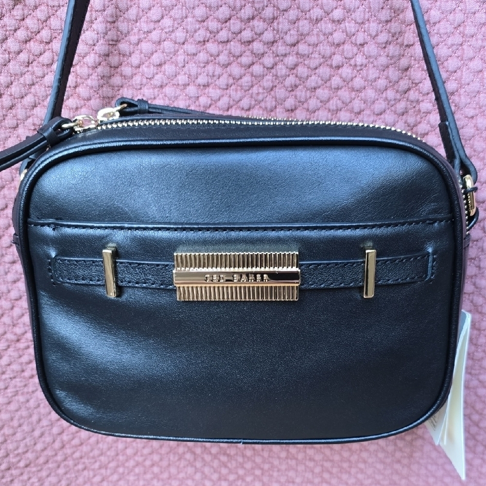 Ted Baker Black Crossbody Bag with Gold Accents